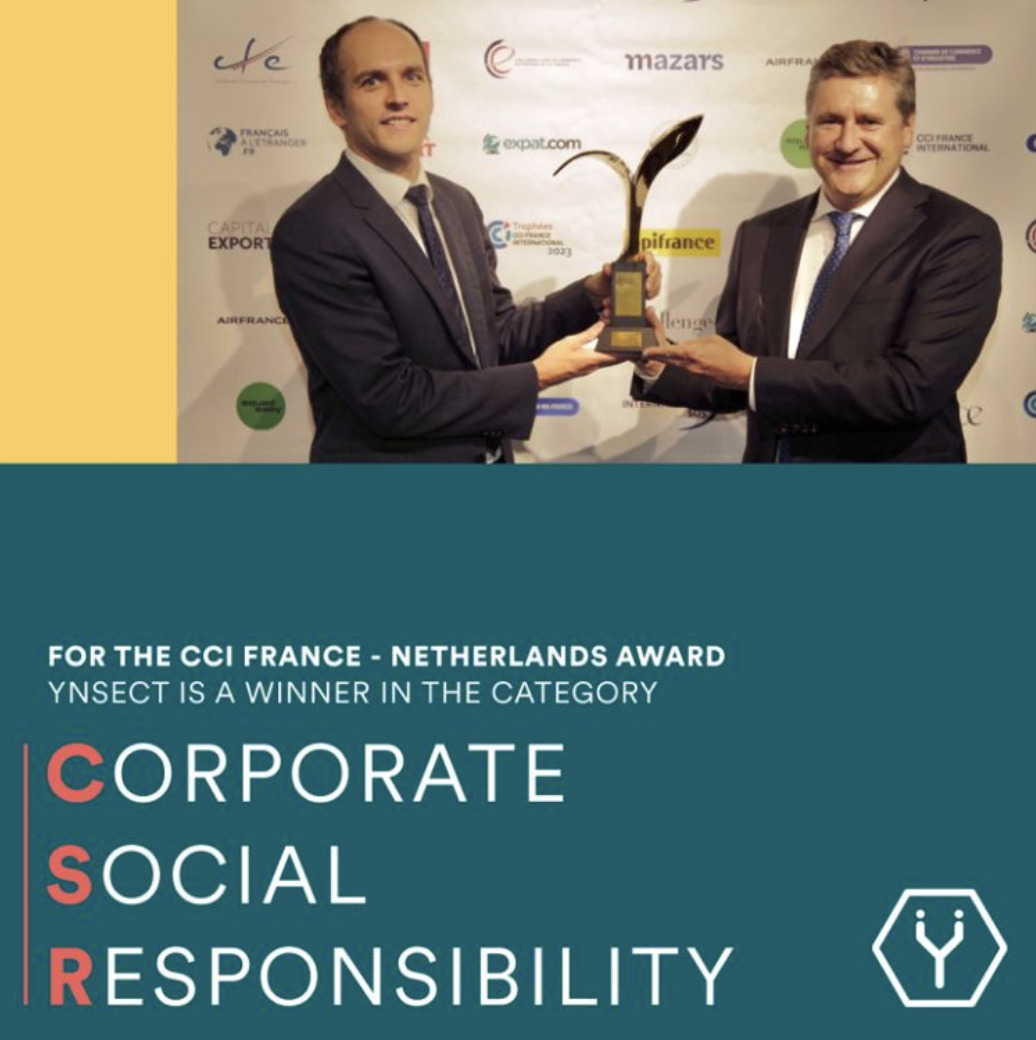 Ÿnsect, was awarded by the CCI France, Netherlands award with a price in the category Corporate Social Responsibility.