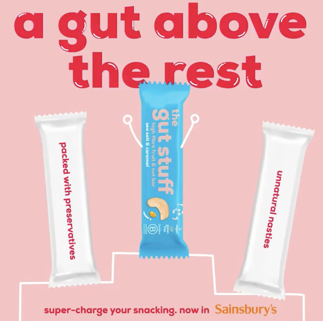 The Gut Stuff announced a new partnership with Sainsburys to distribute the brand’s healthy snacks